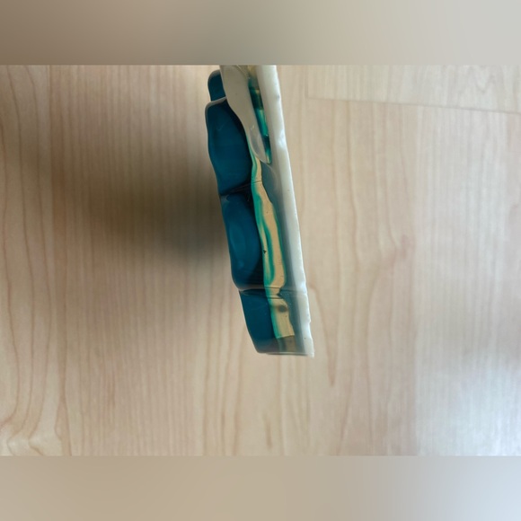 Vintage Spoon Rest Lucite Flower Blue 1970s Daisy Paperweight Retro Decor - Picture 6 of 8